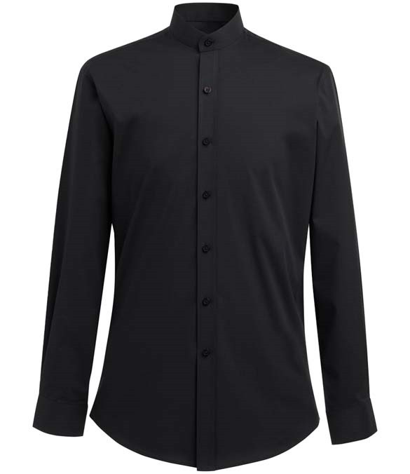 Brook Taverner Volterra Long Sleeve Grandad Collar Shirt