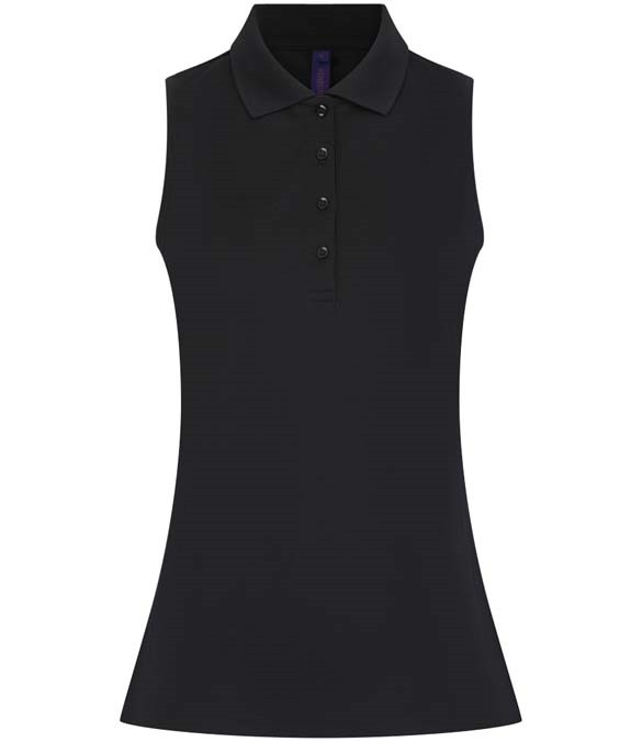 Henbury Ladies Sleeveless Coolplus&#174; Polo Shirt